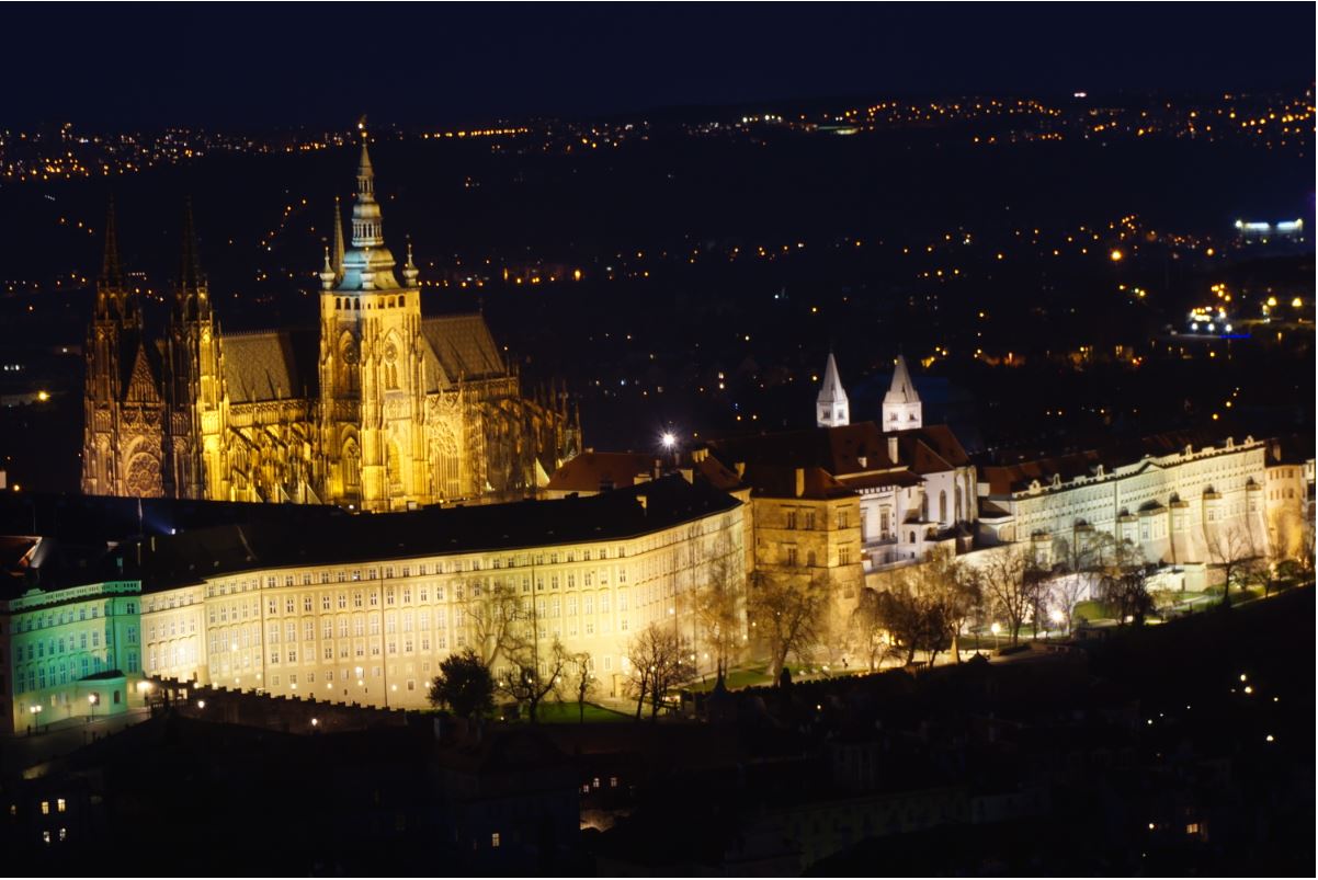 Prague Castle at night