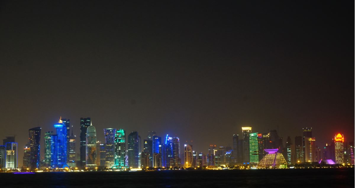 The gleaming tall buildings of Doha