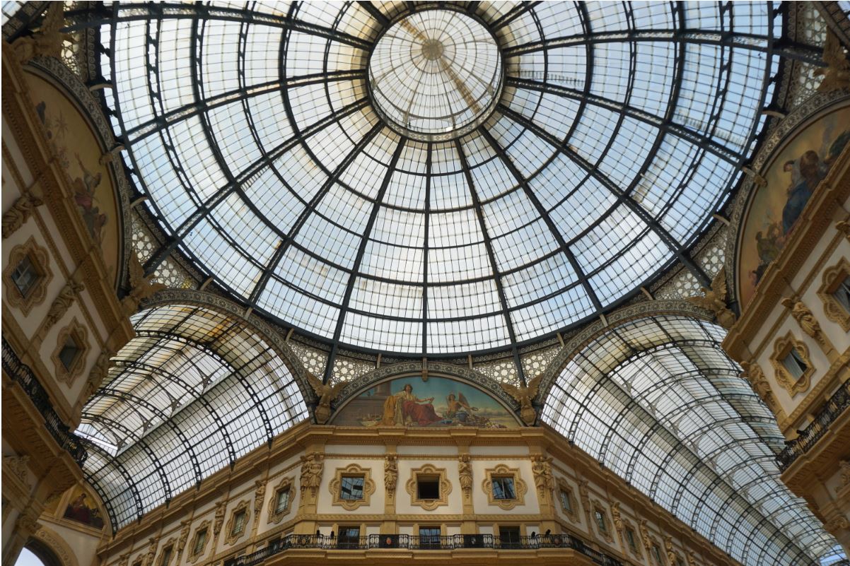 The roof of Galleria Vittorio Emanuele, a popular photo spot