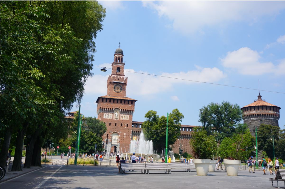 Front view of Castello Sforzesco