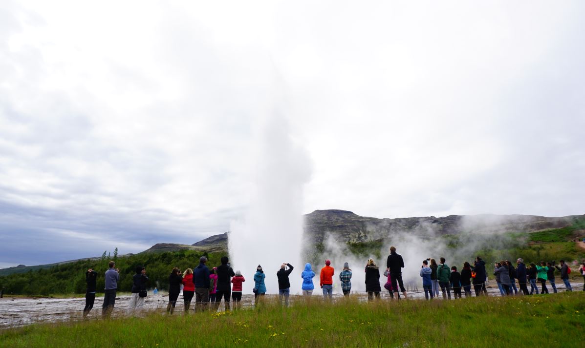 Geysir spouting water from the depths of the Earth