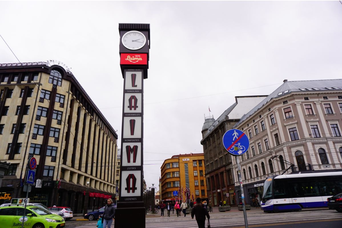 The Laima Clock is one of Riga&rsquo;s landmarks, completed in 1924, and Laima is a Latvian chocolate company, making this clock an advertisement site for the company for 96 years